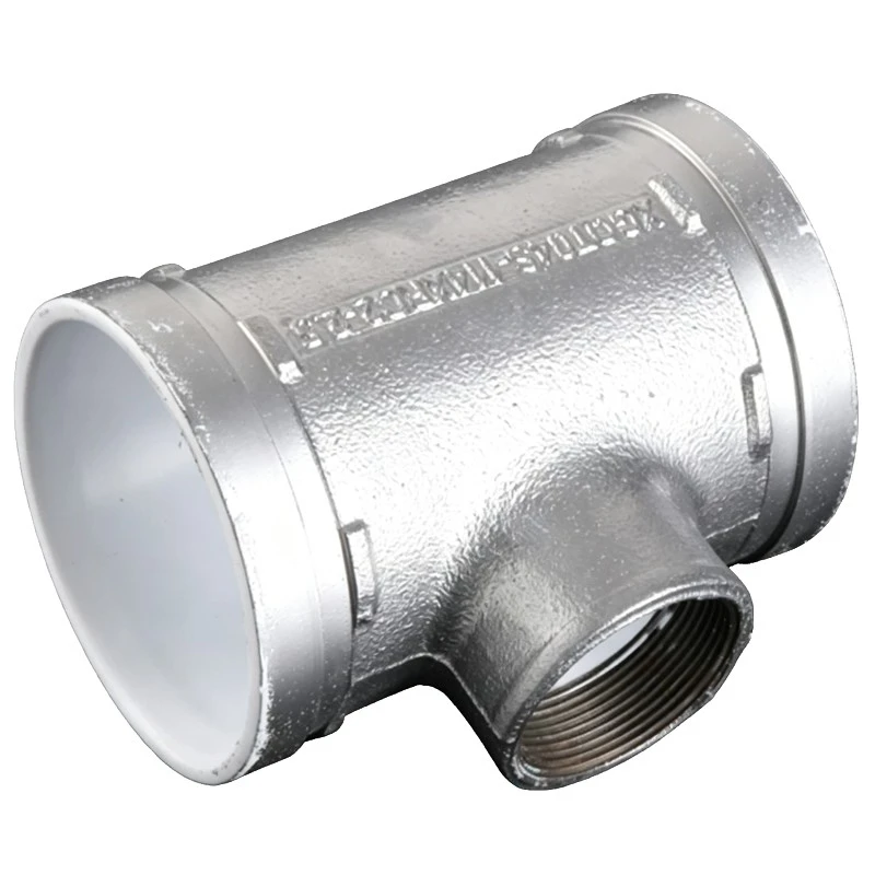 Lined Grooved Threaded Unequal Tee suppliers
